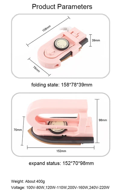Portable Mini Foldable Heat Press Ironing Machine 3 Gears Temperature Adjustable Household Travel Folding Electric Iron