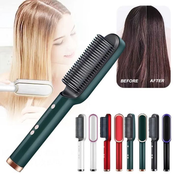 2-in-1 Hair Straightening Brush – Fast, Smooth & Frizz-Free
