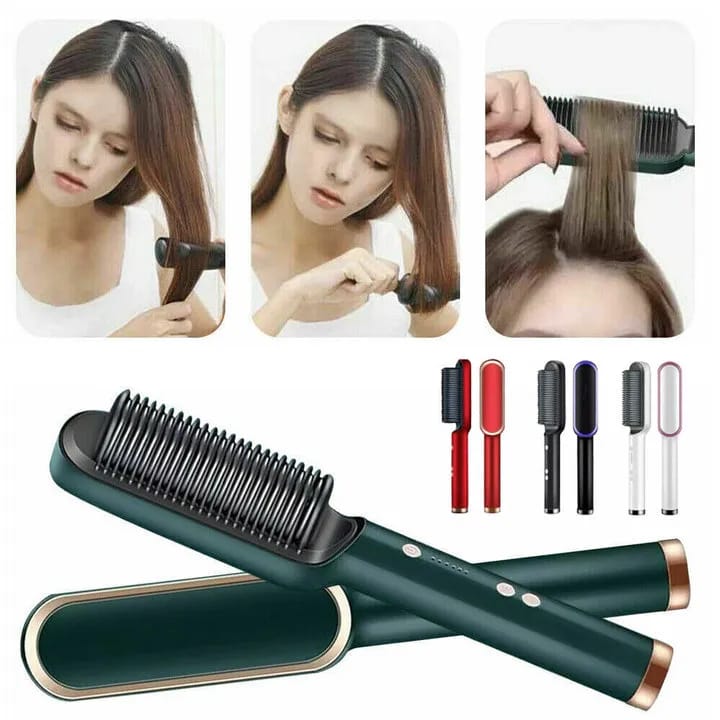 2-in-1 Hair Straightening Brush – Fast, Smooth & Frizz-Free