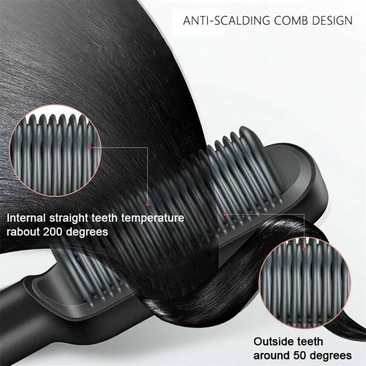 2-in-1 Hair Straightening Brush – Fast, Smooth & Frizz-Free